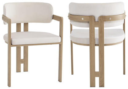Fauteuil de table beige et bois clair x2 | Vexta