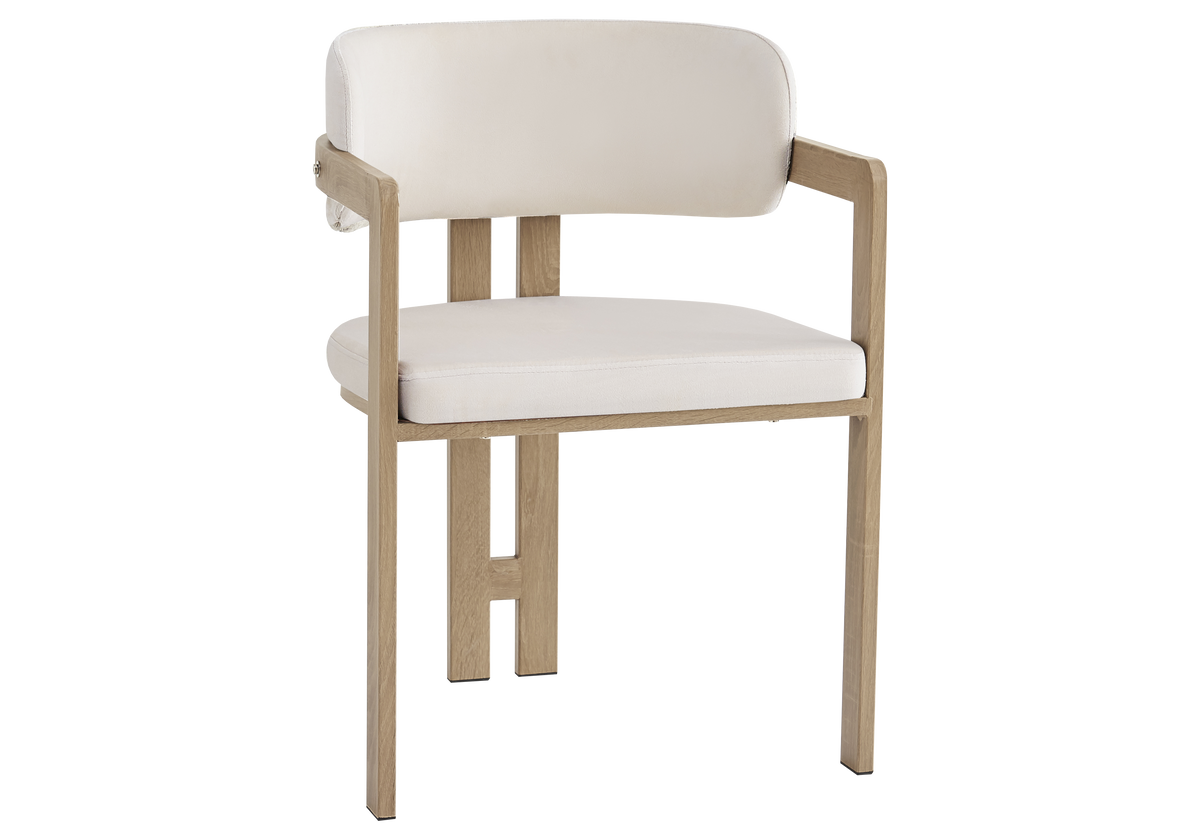 Fauteuil de table beige et bois clair x2 | Vexta