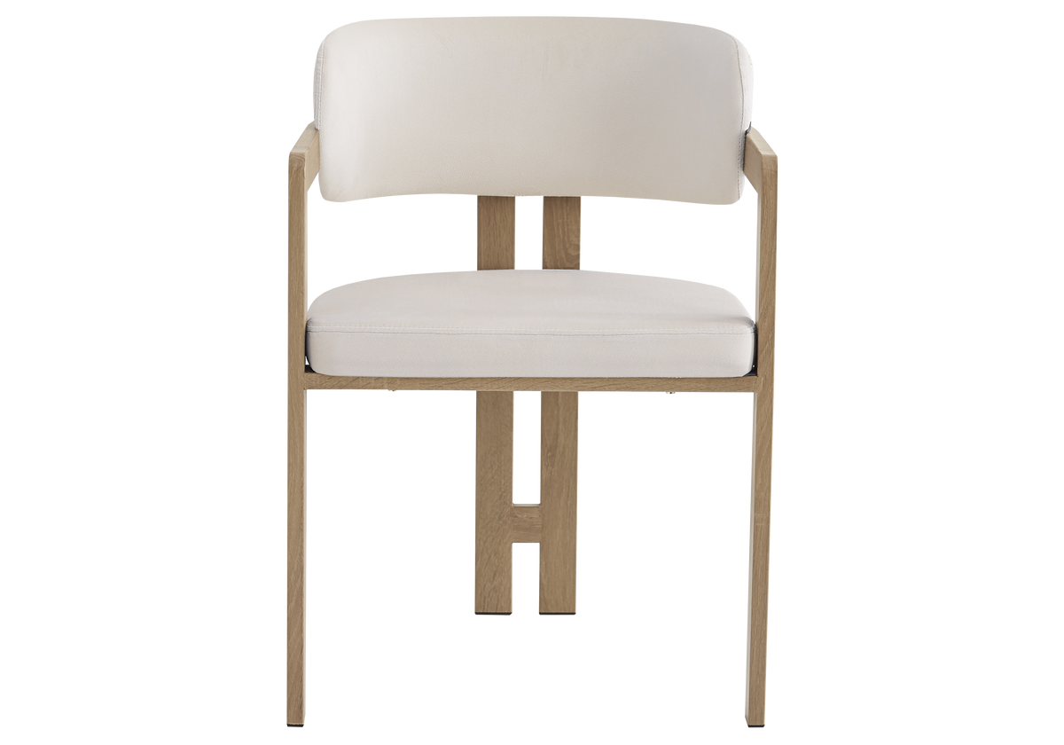 Fauteuil de table beige et bois clair x2 | Vexta