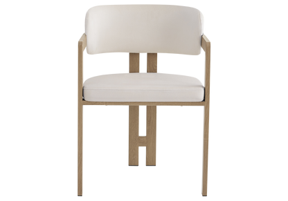 Fauteuil de table beige et bois clair x2 | Vexta