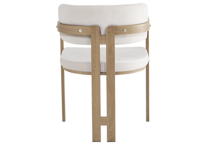 Fauteuil de table beige et bois clair x2 | Vexta