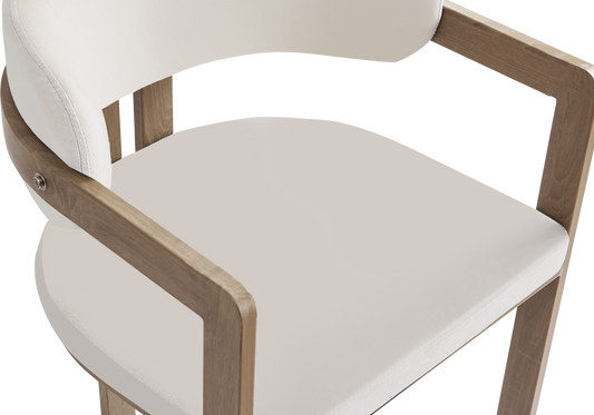 Fauteuil de table beige et bois clair x2 | Vexta