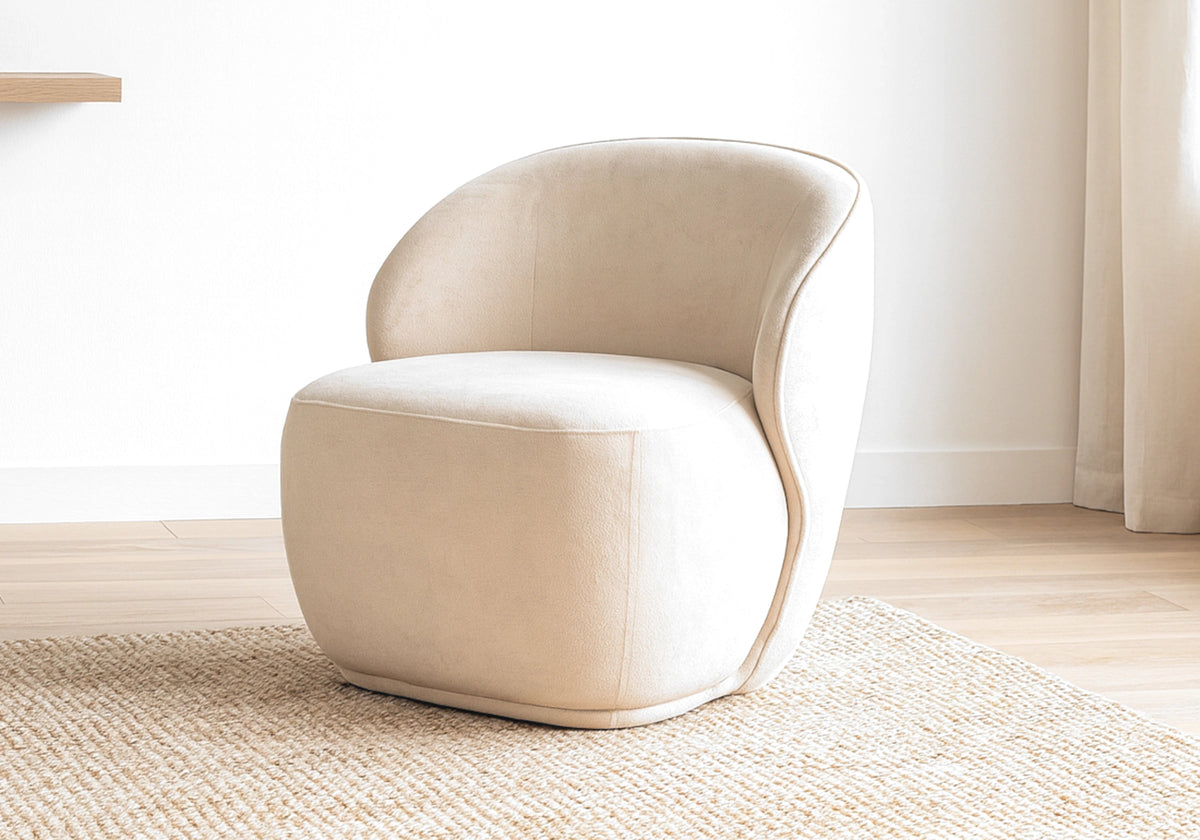 Fauteuil pivotant design en beige 360° | Zeno