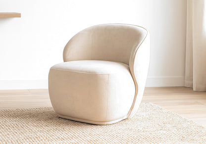 Fauteuil pivotant design en beige 360° | Zeno