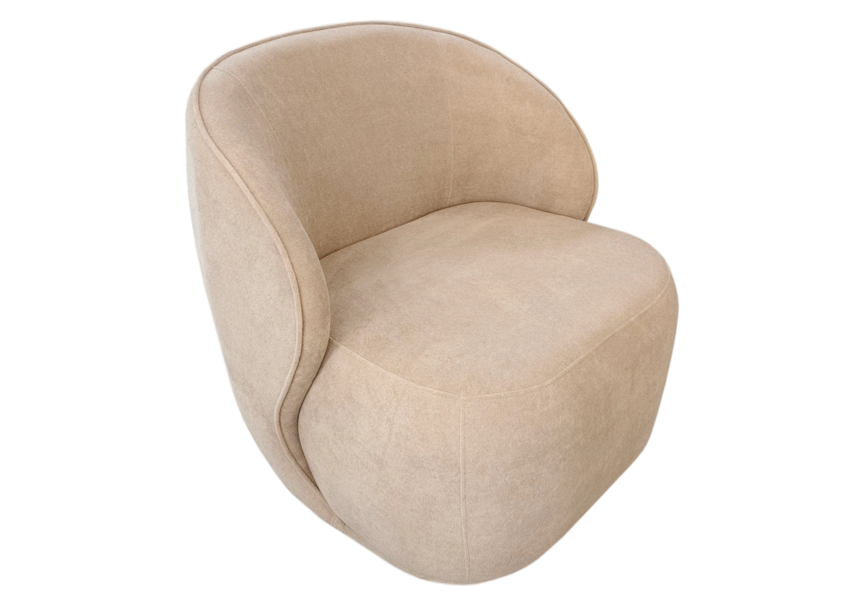 Fauteuil design et pivotant en taupe | Zeno