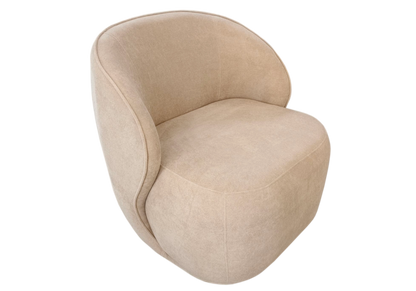 Fauteuil design et pivotant en taupe | Zeno