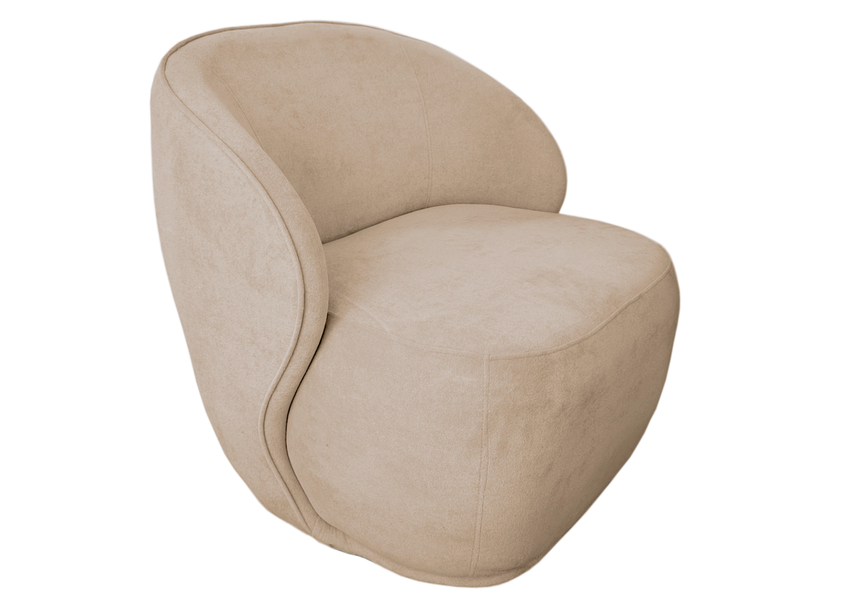 Fauteuil design et pivotant en taupe | Zeno
