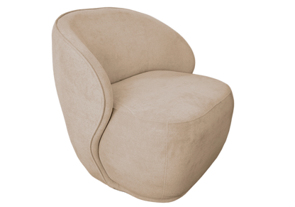 Fauteuil design et pivotant en taupe | Zeno