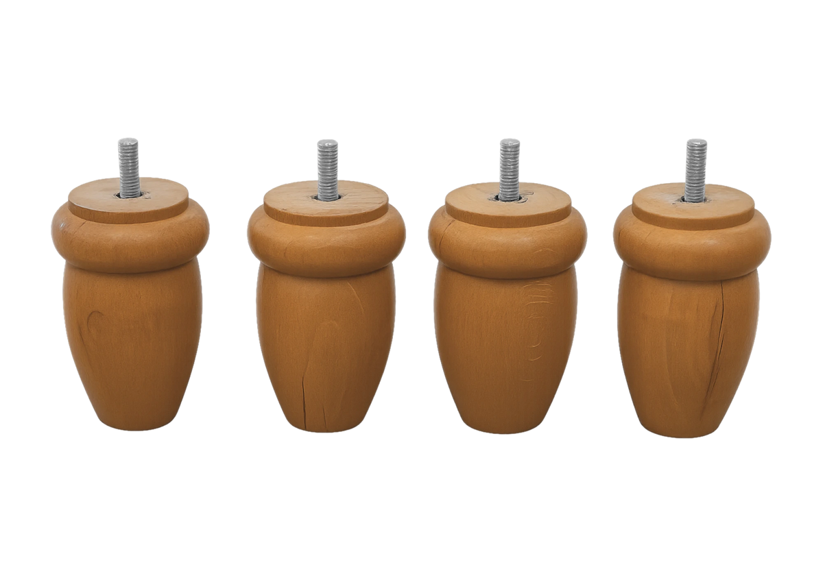 Jeu de 4 pieds de lit bois massif bombés 9 cm | Vexta