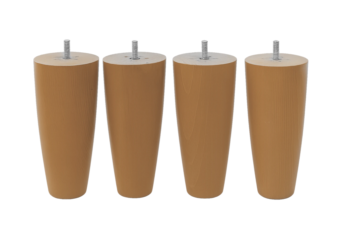 Jeu de 4 pieds de sommier coniques bois 16 cm | Kalyx