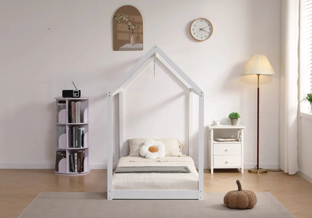 Lit cabane pour chambre d'enfant bois blanc | Kaelo