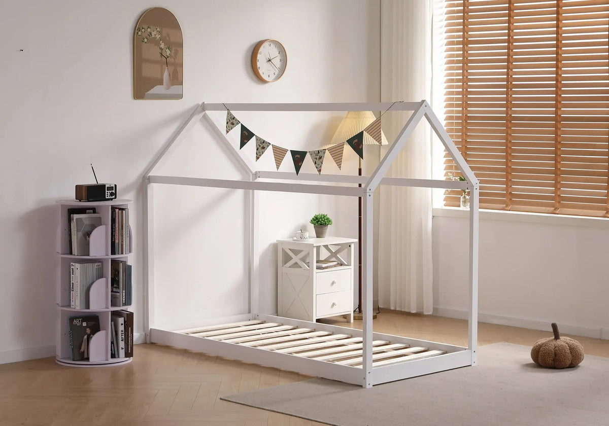 Lit cabane pour chambre d'enfant bois blanc | Kaelo