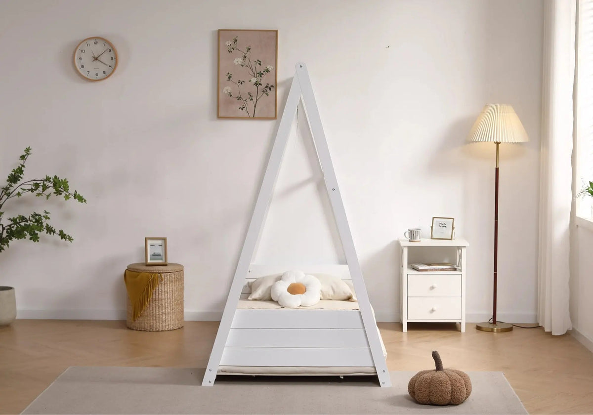 Lit cabane enfant moderne bois et mdf blanc | Brio