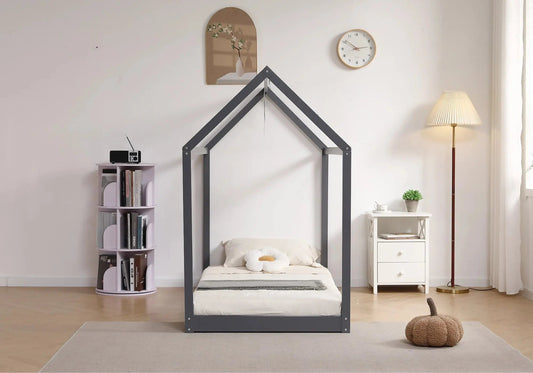 Lit cabane enfant bois gris | Kaelo