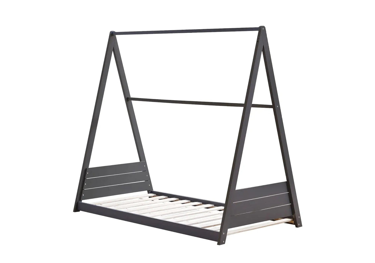 Lit cabane enfant bois gris pour chambre moderne | Brio