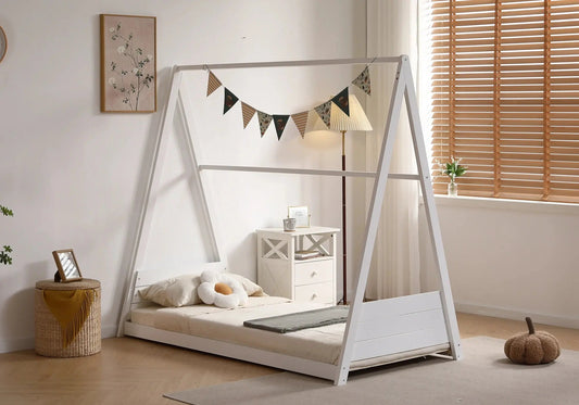 Lit cabane enfant bois gris pour chambre moderne | Brio