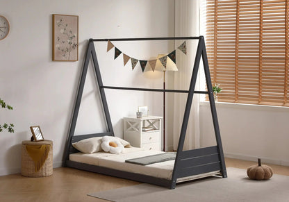Lit cabane enfant bois gris pour chambre moderne | Brio