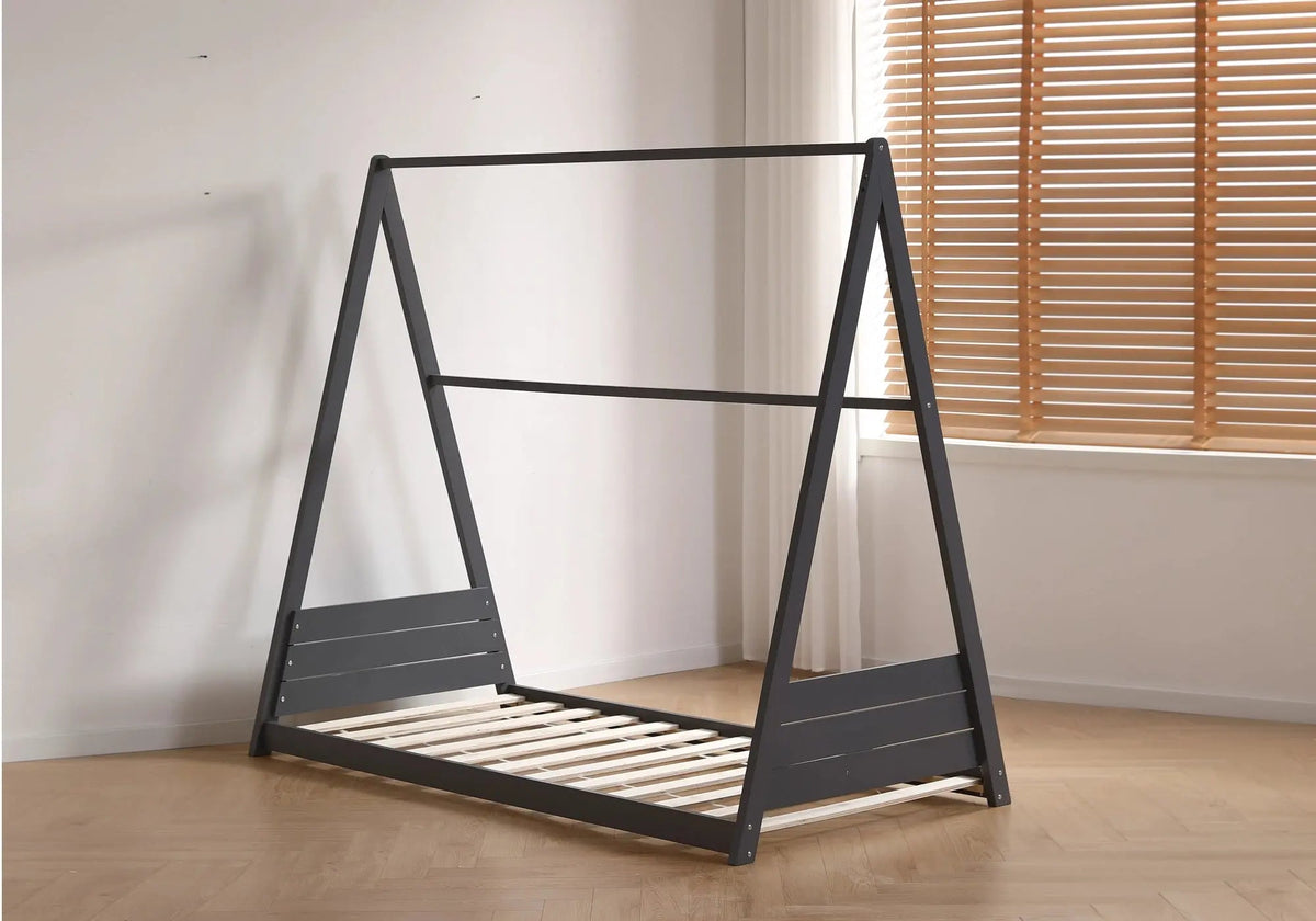 Lit cabane enfant bois gris pour chambre moderne | Brio