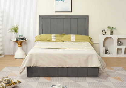 Lit capitonné en anthracite moderne | Orenza