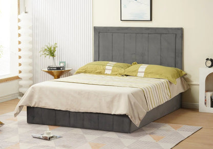 Lit capitonné en anthracite moderne | Orenza