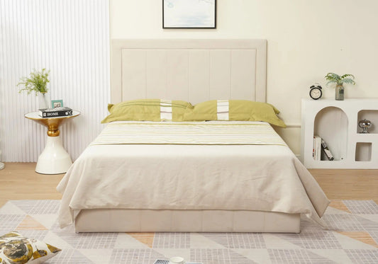 Lit capitonné en beige 140x190 et 160x200 | Orenza