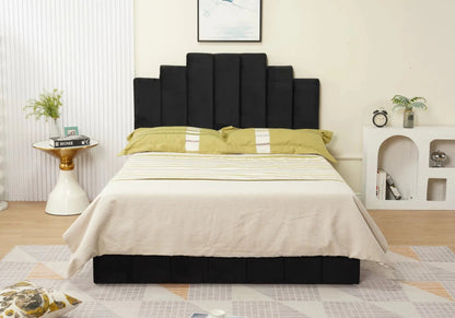 Lit capitonné en noir pour chambre moderne | Zynto