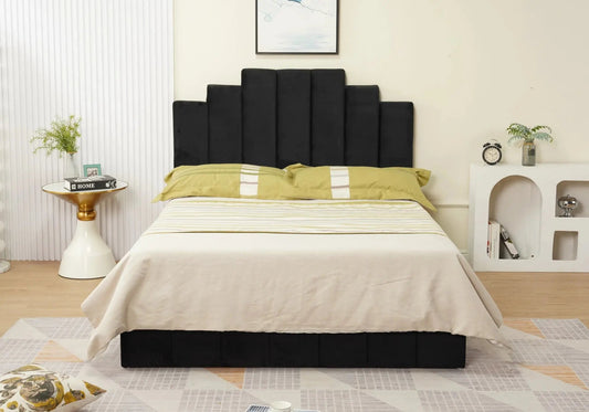 Lit capitonné en noir pour chambre moderne | Zynto