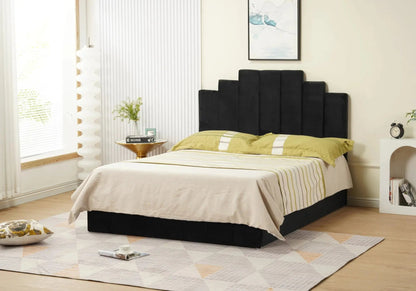 Lit capitonné en noir pour chambre moderne | Zynto
