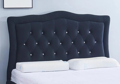 Lit double capitonné design en noir | Zynto