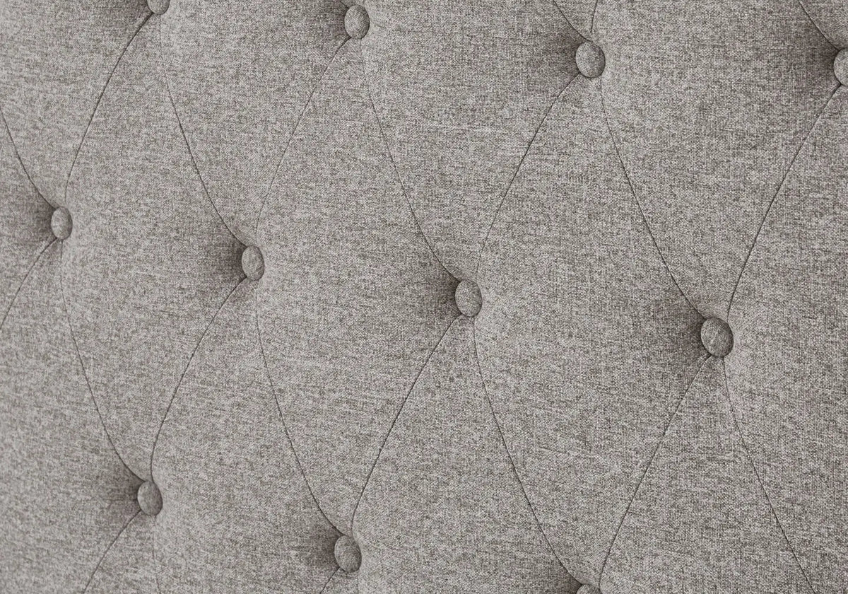 Cadre de lit double chester capitonné tissu taupe | Rhea