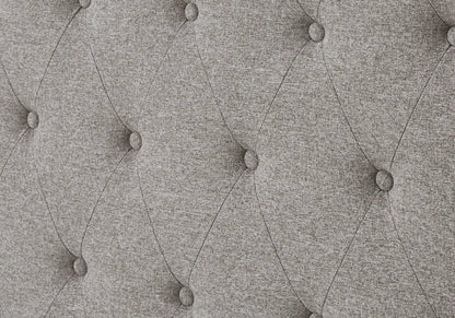 Cadre de lit double chester capitonné tissu taupe | Rhea