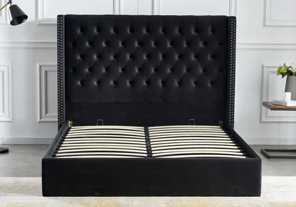 Lit coffre capitonné en noir pour chambre | Velar