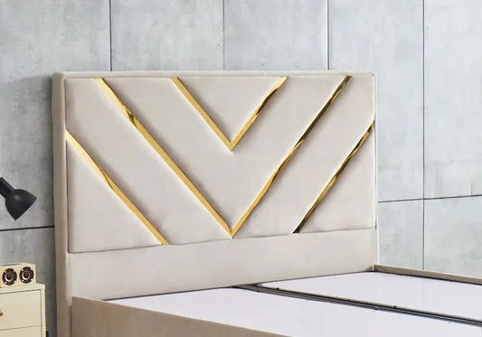 Lit coffre 160x200 et tête de lit en taupe | Vexta