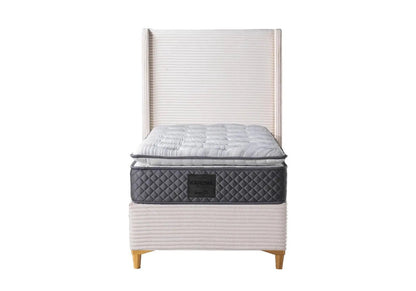 Lit coffre de rangement en beige adulte | Sola