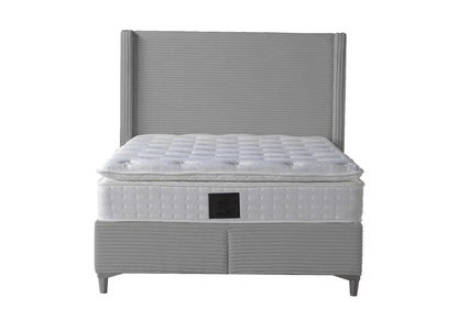 Lit coffre moderne en gris avec rangement | Sola