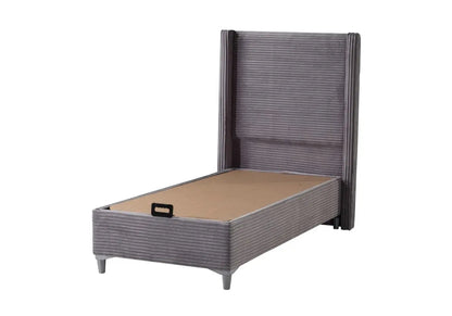 Lit coffre moderne en gris avec rangement | Sola