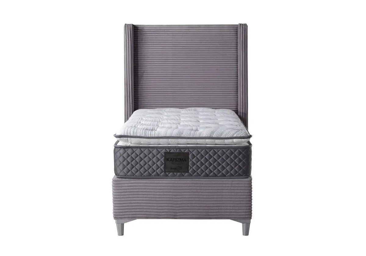 Lit coffre moderne en gris avec rangement | Sola