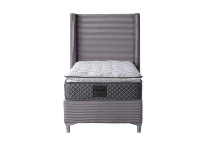 Lit coffre moderne en gris avec rangement | Sola