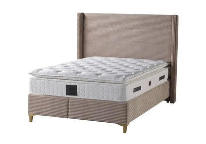 Lit coffre moderne en gris avec rangement | Sola