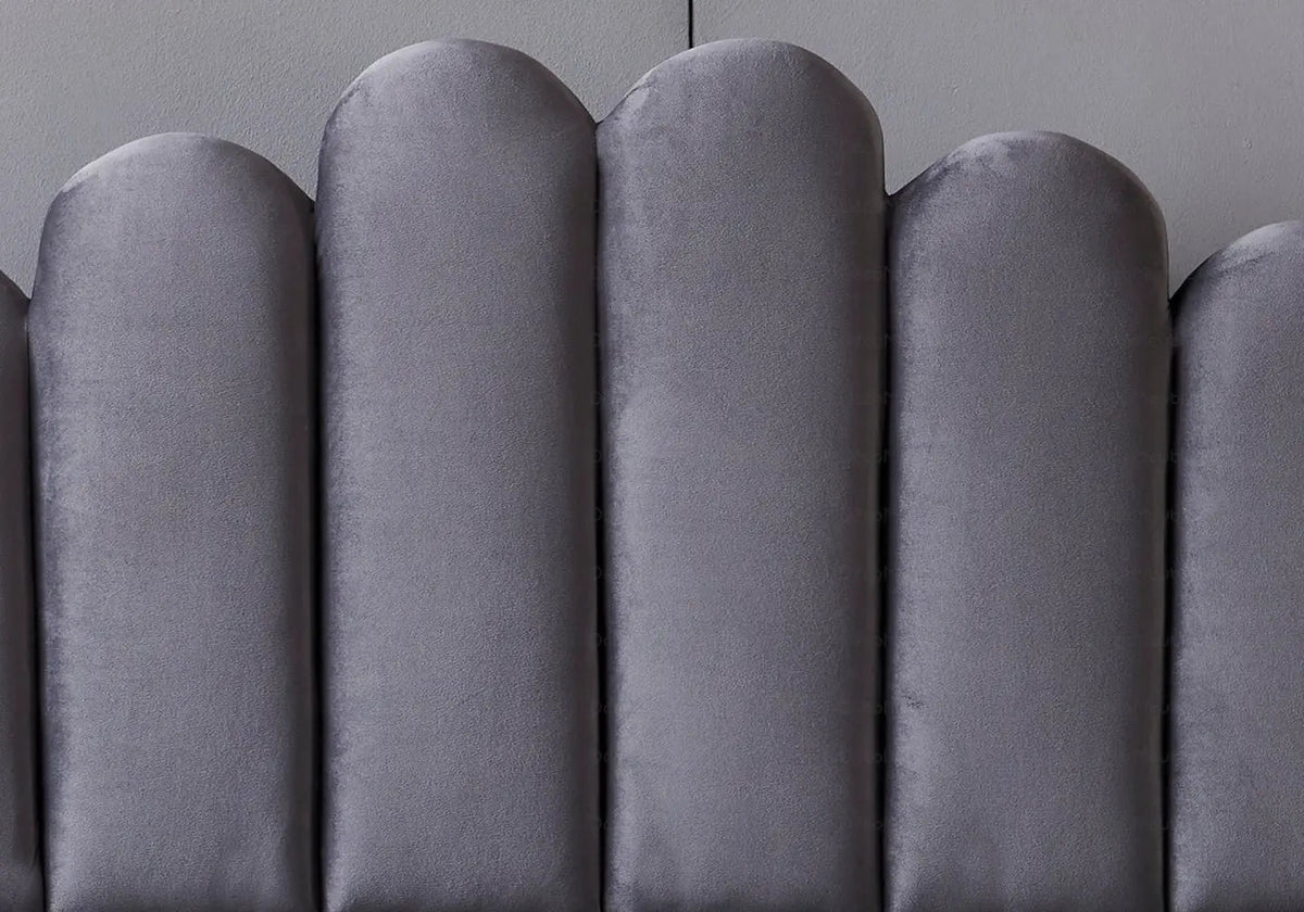 Lit coffre en gris capitonné moderne | Vexo