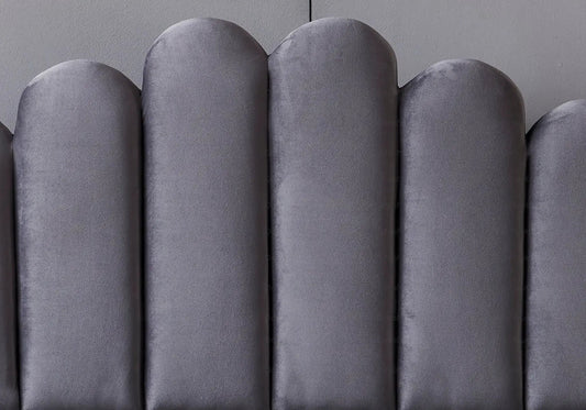 Lit coffre en gris capitonné moderne | Vexo