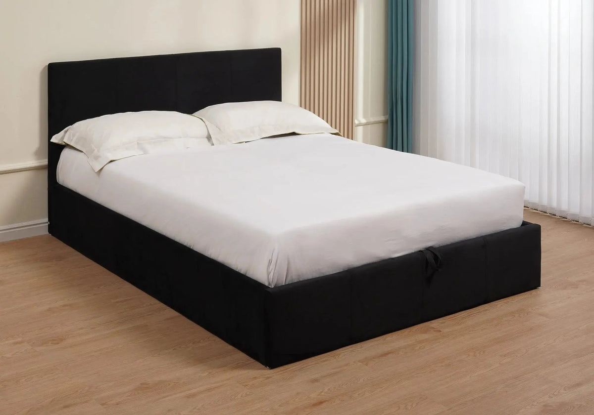 Lit coffre 140 cm en noir style moderne | Vexta