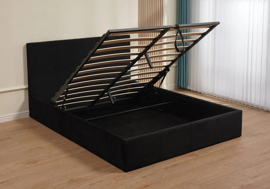 Lit coffre 140 cm en noir style moderne | Vexta
