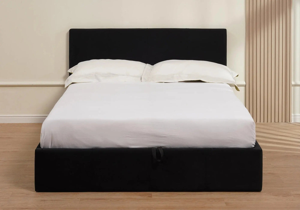Lit coffre 140 cm en noir style moderne | Vexta