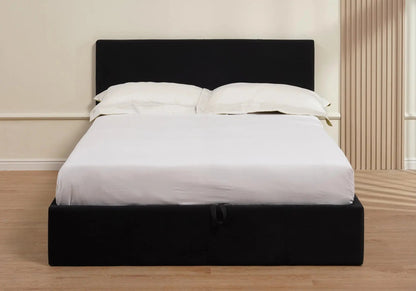 Lit coffre 140 cm en noir style moderne | Vexta