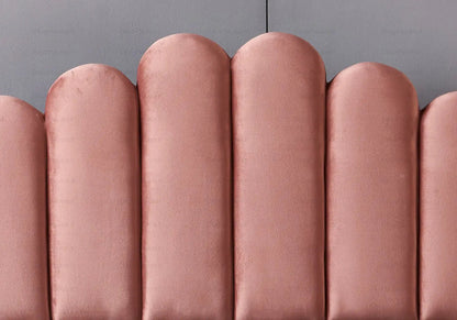 Lit coffre 2 places en rose capitonné | Vexo