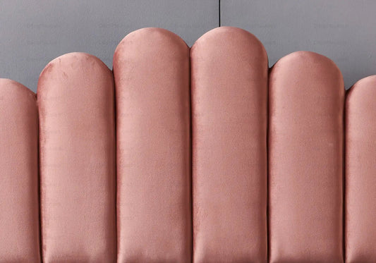 Lit coffre 2 places en rose capitonné | Vexo