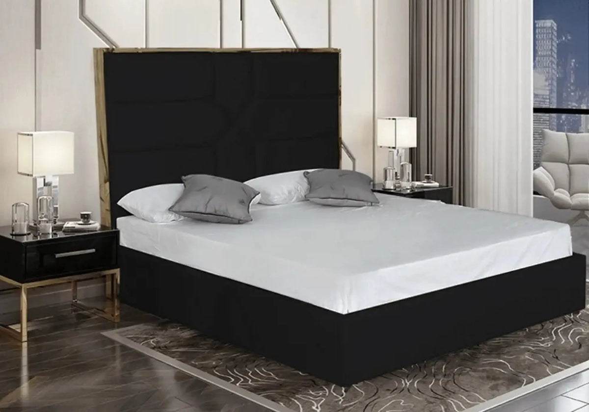 Lit design laiton noir avec espace de rangement | Taro
