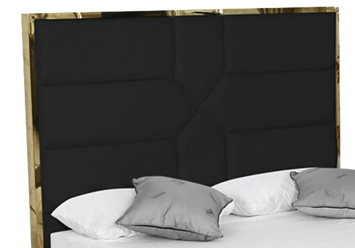 Lit design laiton noir avec espace de rangement | Taro