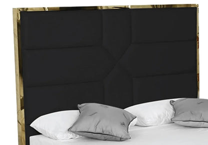 Lit design laiton noir avec espace de rangement | Taro